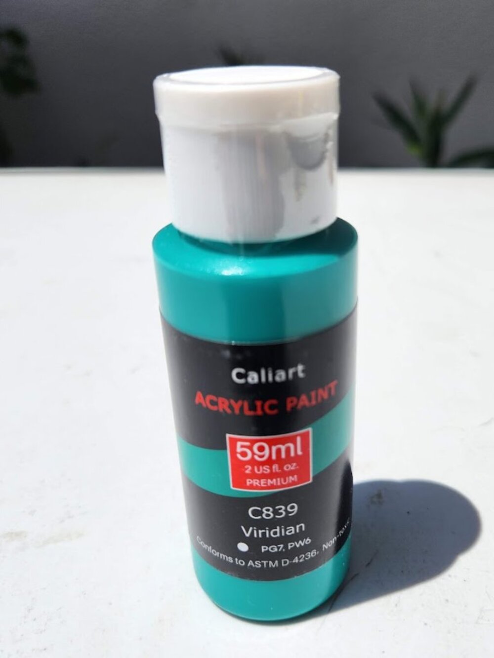 NEW Caliart Acrylic Paint Viridian C839 Teal Blue Green Color 59ml, 2oz Art Craf